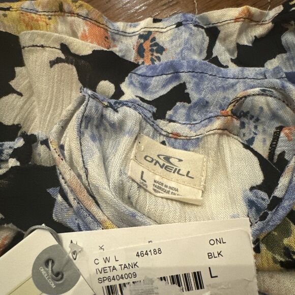 1 O’Neil Women’s Large Iveta Floral Tank Top Strappy Flowy Watercolor Rare New - Picture 6 of 6